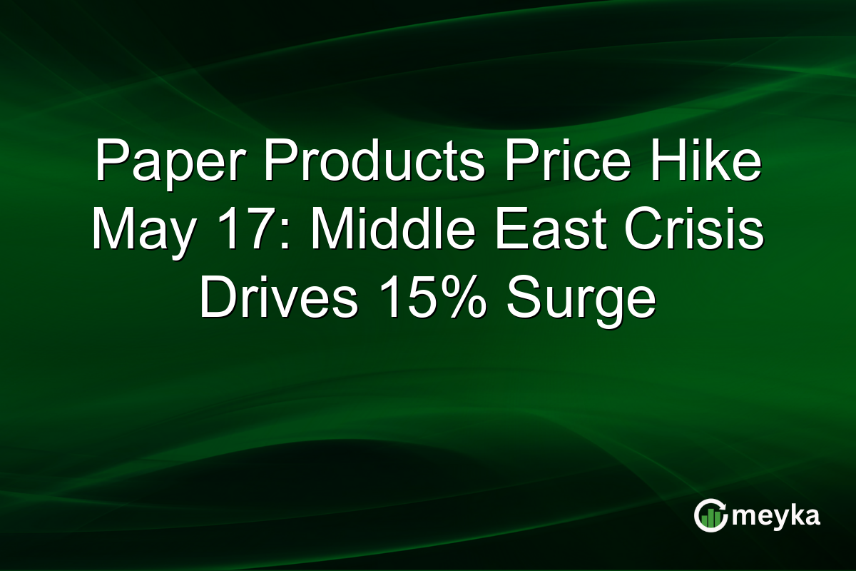 Paper Products Price Hike May 17: Middle East Crisis Drives 15% Surge
