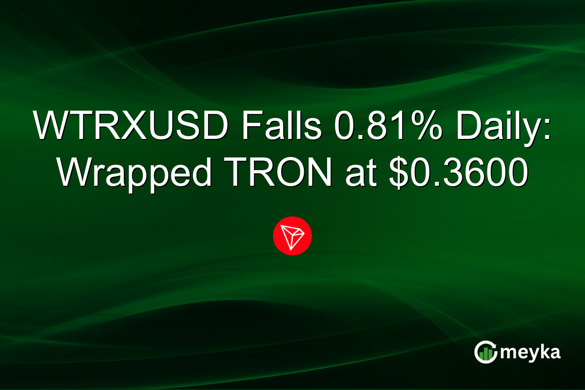 WTRXUSD Falls 0.81% Daily: Wrapped TRON at $0.3600