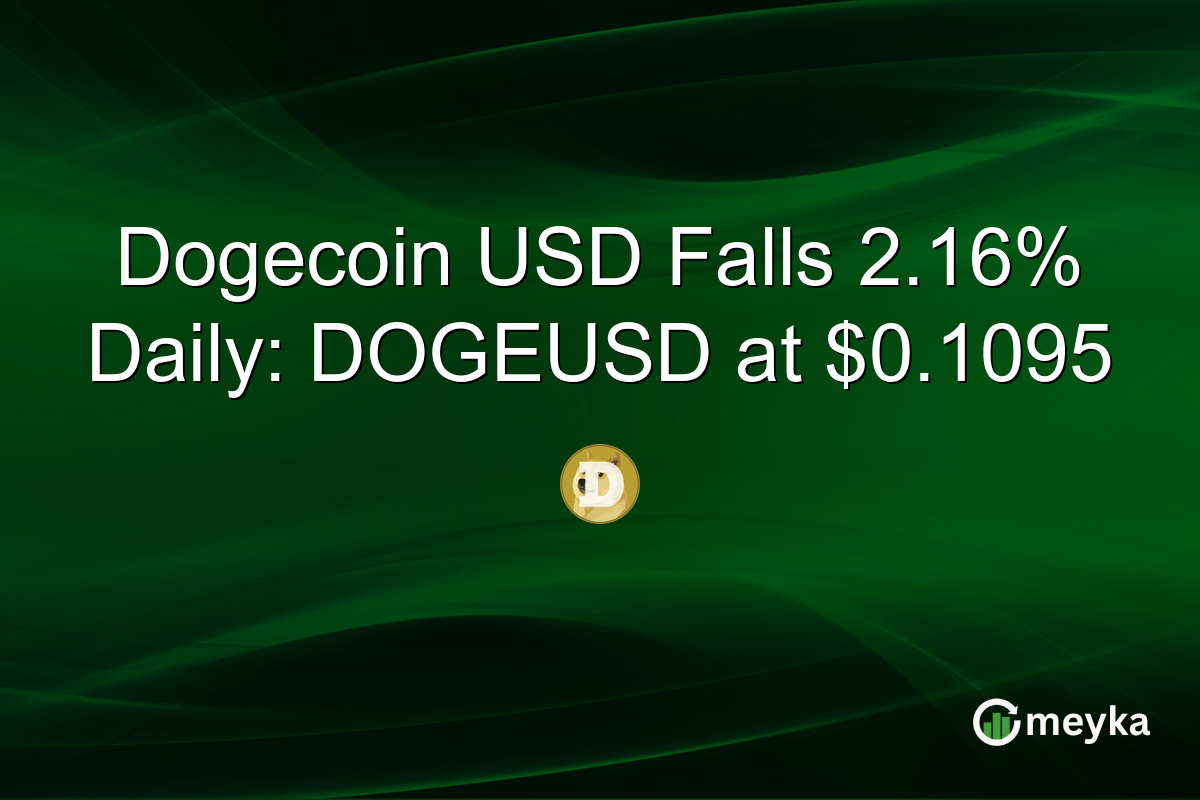 Dogecoin USD Falls 2.16% Daily: DOGEUSD at $0.1095