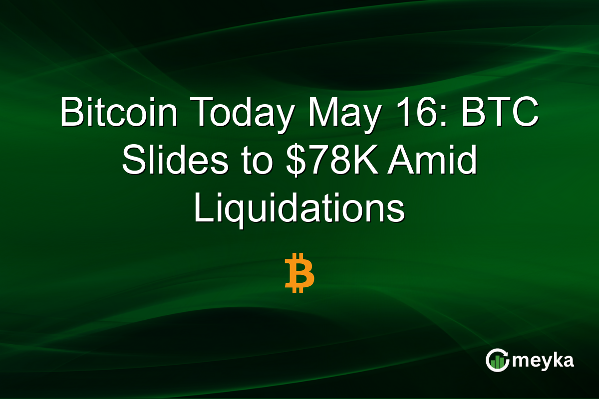 Bitcoin Today May 16: BTC Slides to $78K Amid Liquidations