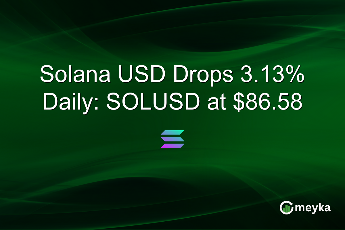 Solana USD Drops 3.13% Daily: SOLUSD at $86.58