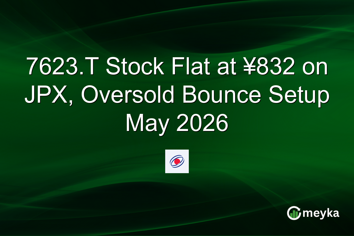 7623.T Stock Flat at ¥832 on JPX, Oversold Bounce Setup May 2026