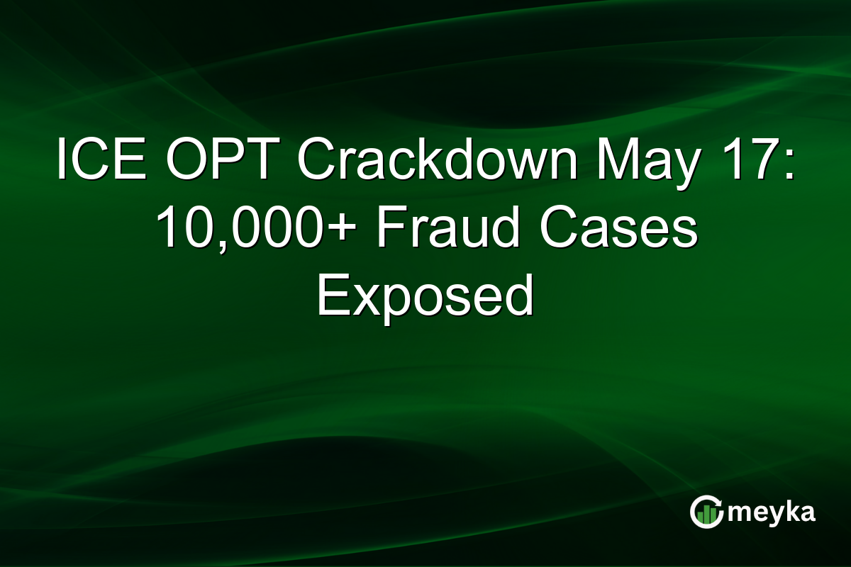 ICE OPT Crackdown May 17: 10,000+ Fraud Cases Exposed