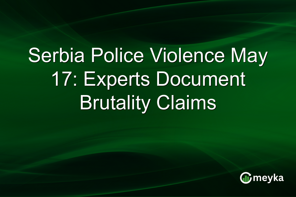 Serbia Police Violence May 17: Experts Document Brutality Claims