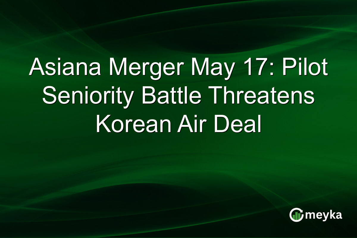Asiana Merger May 17: Pilot Seniority Battle Threatens Korean Air Deal