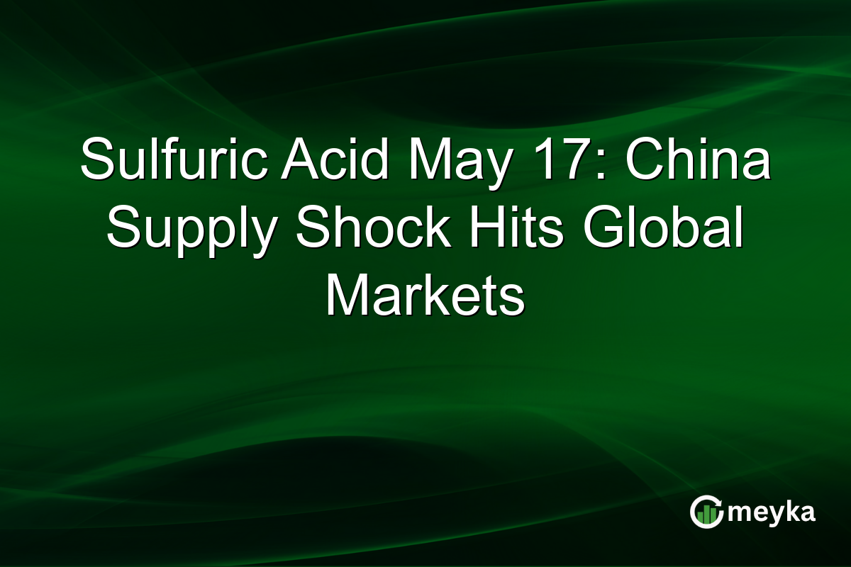 Sulfuric Acid May 17: China Supply Shock Hits Global Markets