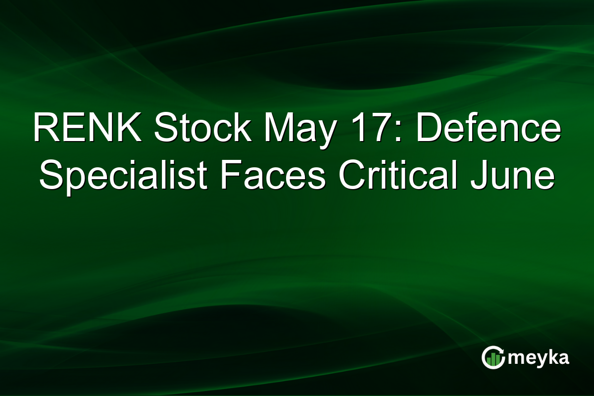 RENK Stock May 17: Defence Specialist Faces Critical June