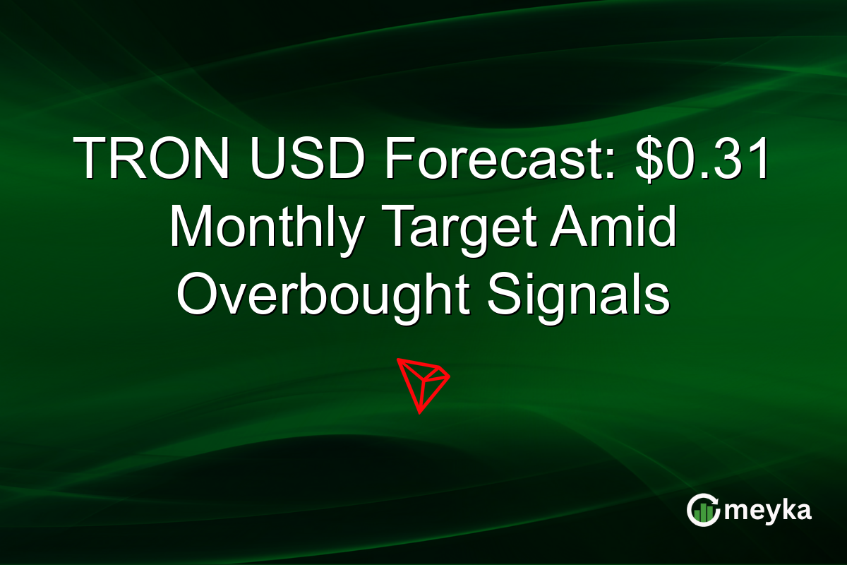 TRON USD Forecast: $0.31 Monthly Target Amid Overbought Signals