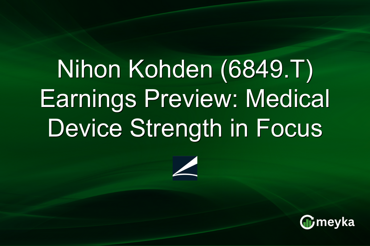 Nihon Kohden (6849.T) Earnings Preview: Medical Device Strength in Focus