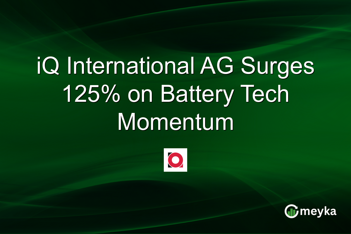 iQ International AG Surges 125% on Battery Tech Momentum