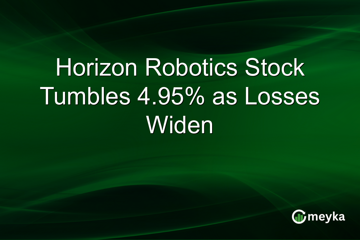 Horizon Robotics Stock Tumbles 4.95% as Losses Widen