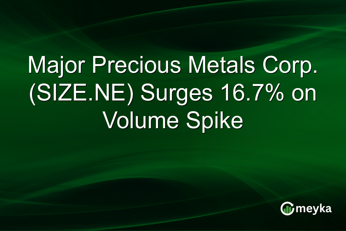 Major Precious Metals Corp. (SIZE.NE) Surges 16.7% on Volume Spike