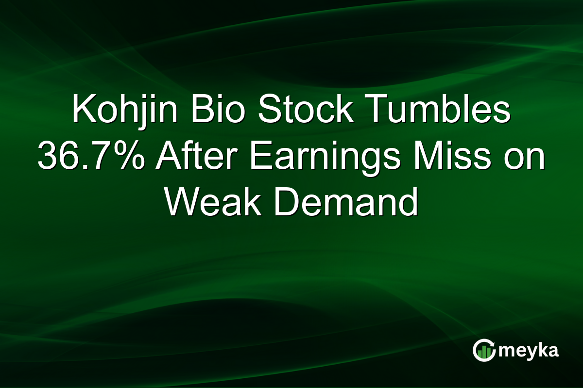 Kohjin Bio Stock Tumbles 36.7% After Earnings Miss on Weak Demand