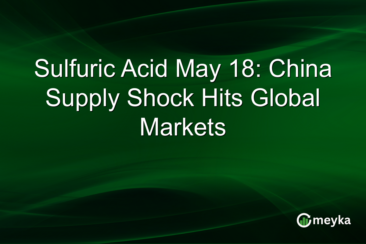 Sulfuric Acid May 18: China Supply Shock Hits Global Markets