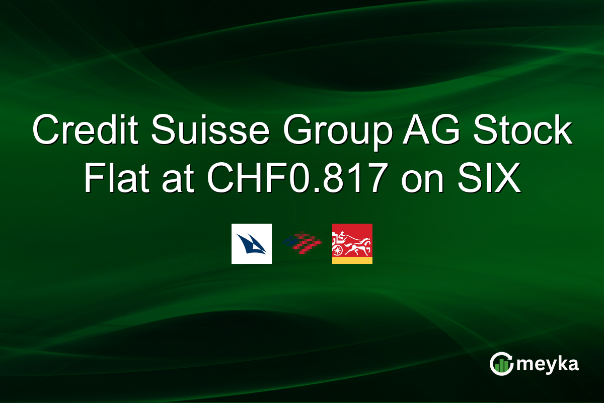 Credit Suisse Group AG Stock Flat at CHF0.817 on SIX