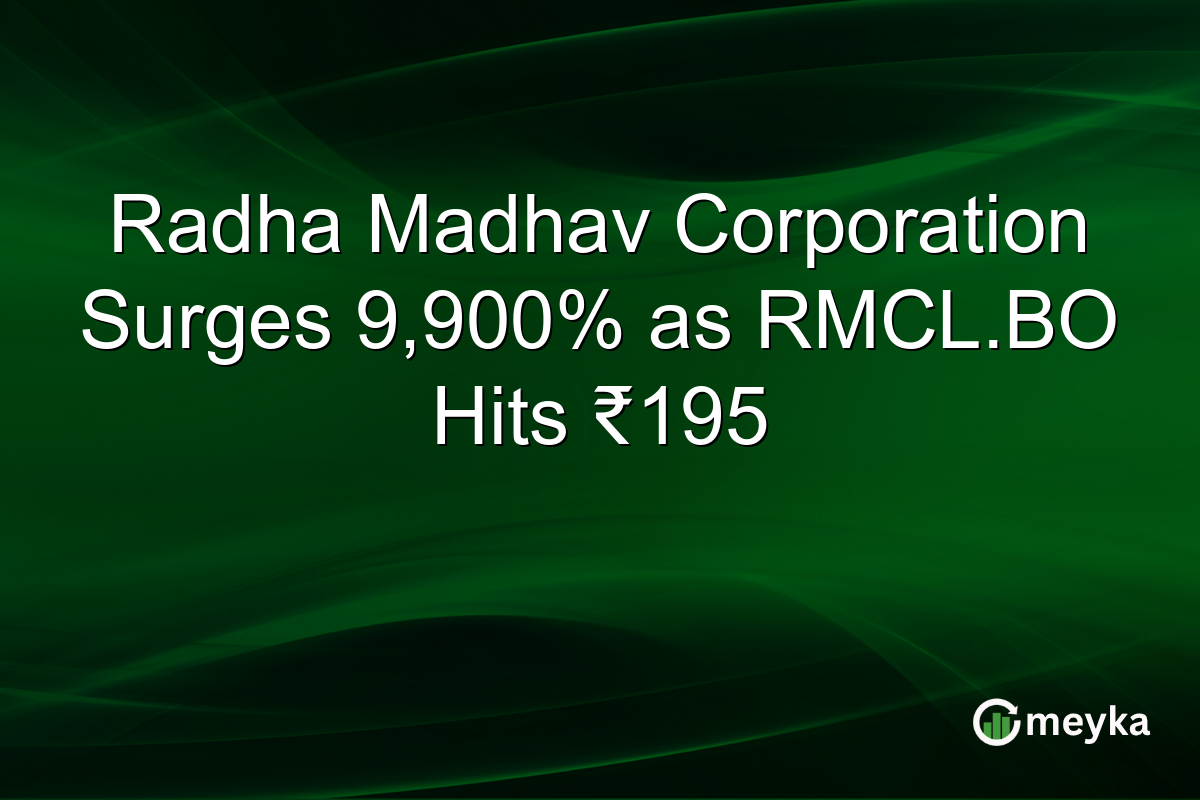 Radha Madhav Corporation Surges 9,900% as RMCL.BO Hits ₹195