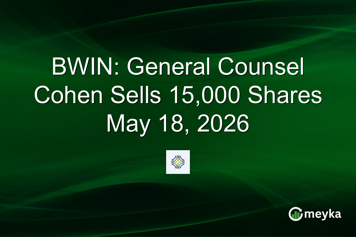 BWIN: General Counsel Cohen Sells 15,000 Shares May 18, 2026