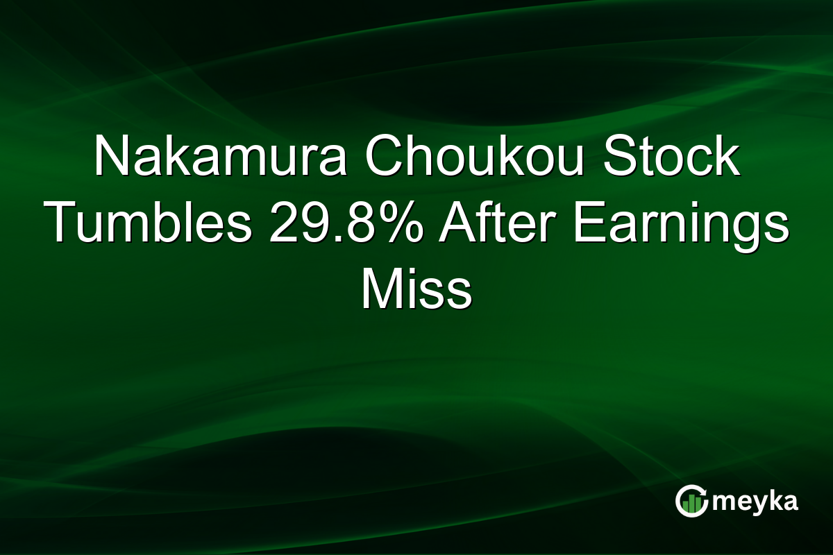 Nakamura Choukou Stock Tumbles 29.8% After Earnings Miss