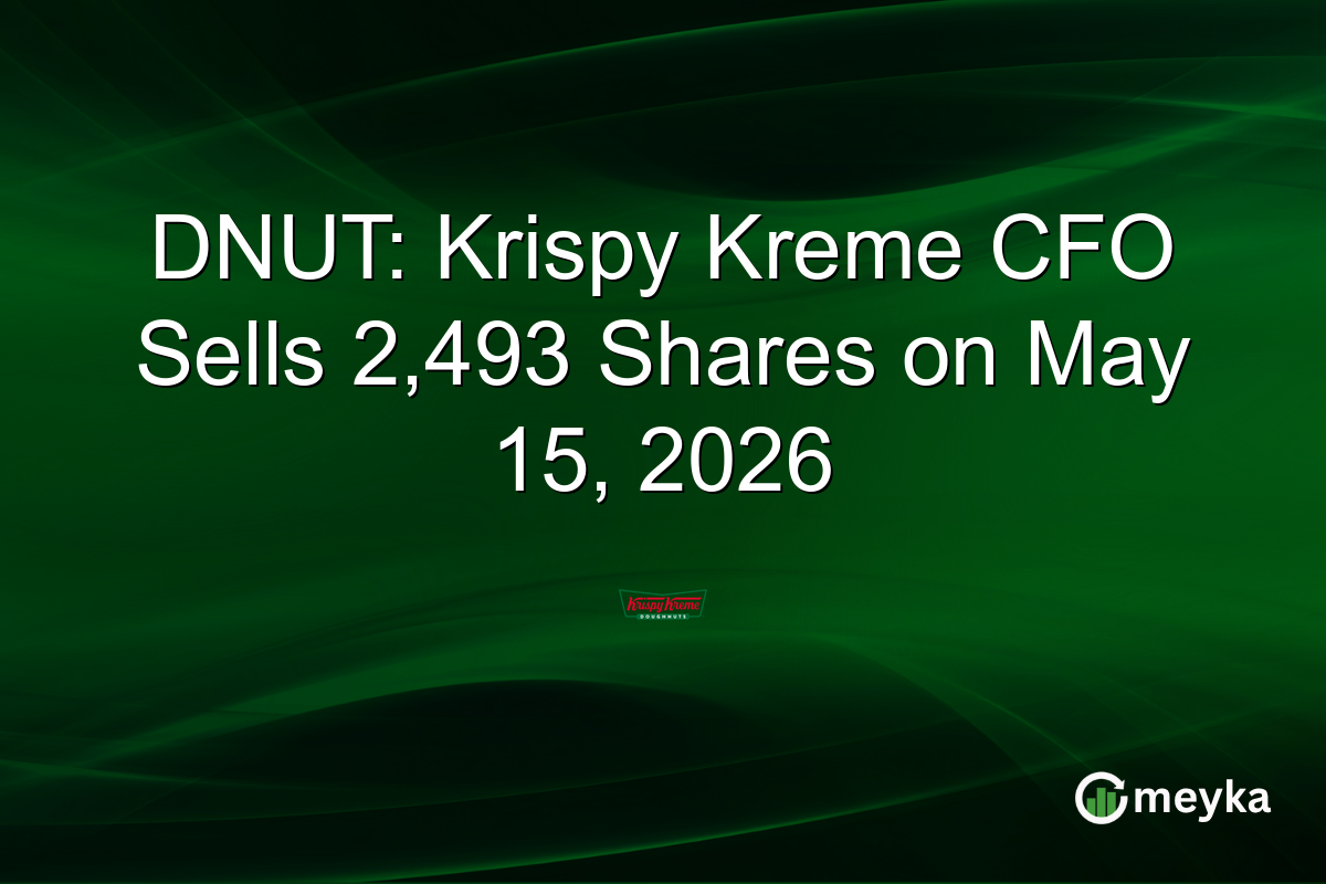 DNUT: Krispy Kreme CFO Sells 2,493 Shares on May 15, 2026