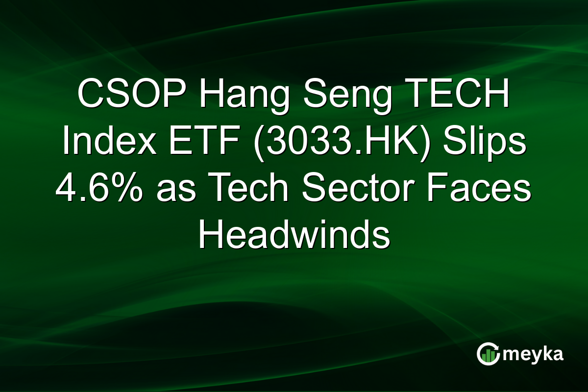 CSOP Hang Seng TECH Index ETF (3033.HK) Slips 4.6% as Tech Sector Faces Headwinds