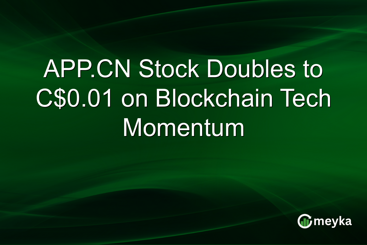 APP.CN Stock Doubles to C$0.01 on Blockchain Tech Momentum