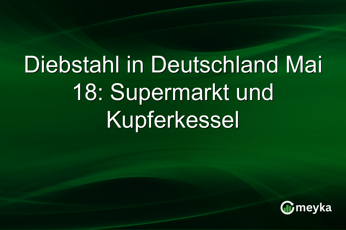 Diebstahl in Deutschland Mai 18: Supermarkt und Kupferkessel