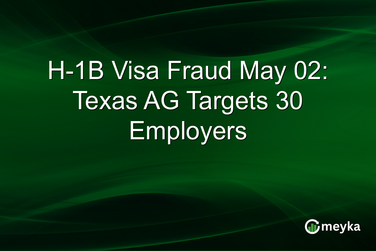 H-1B Visa Fraud May 02: Texas AG Targets 30 Employers