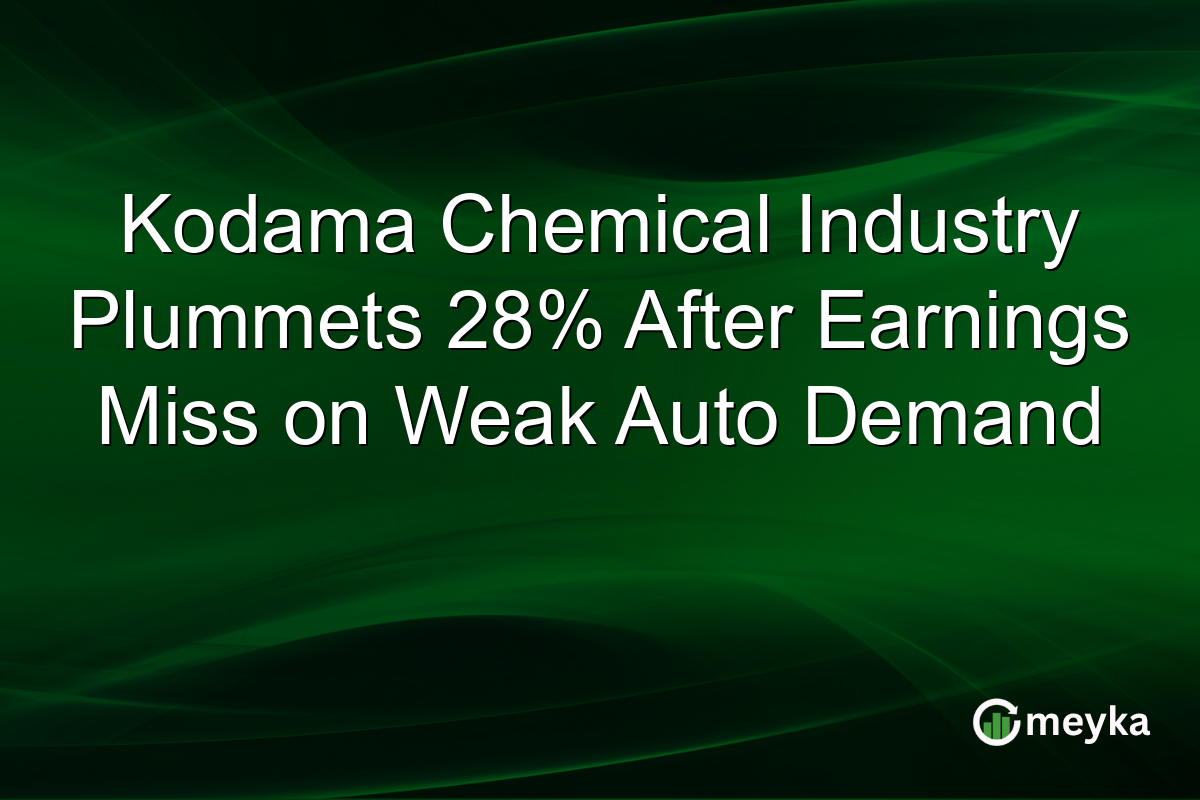 Kodama Chemical Industry Plummets 28% After Earnings Miss on Weak Auto Demand