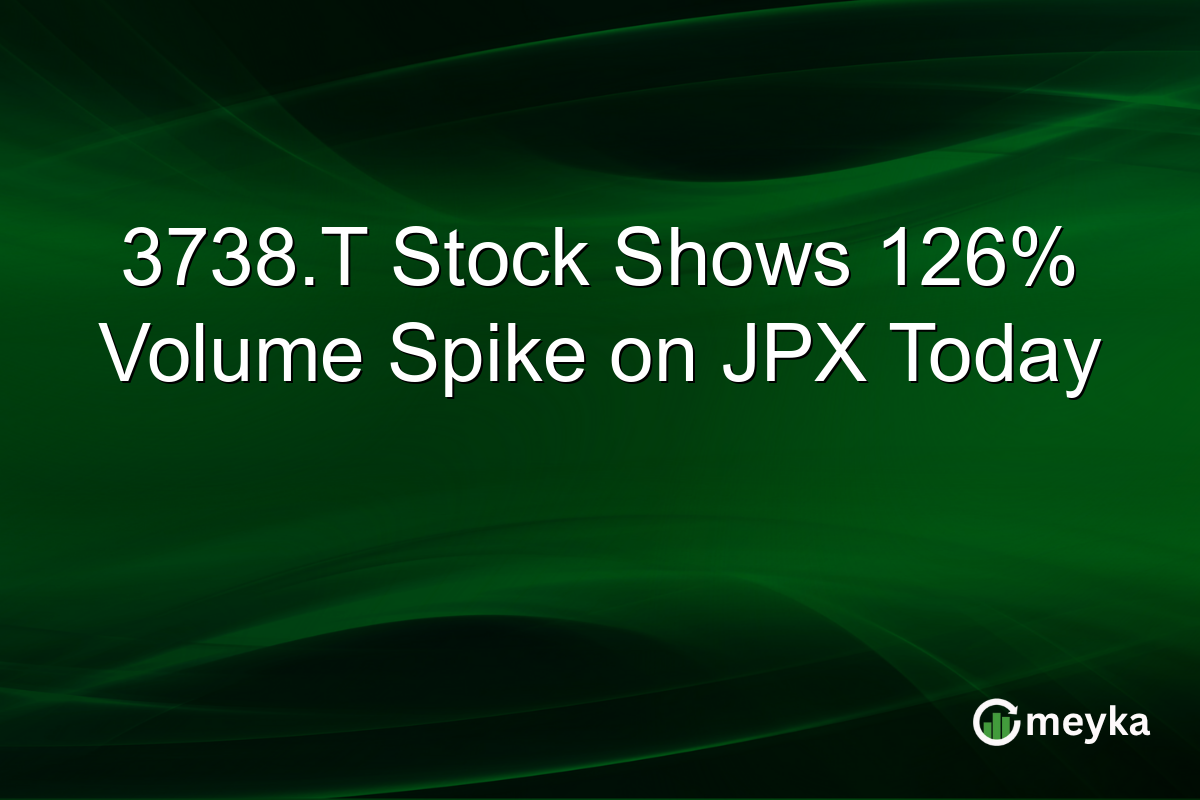 3738.T Stock Shows 126% Volume Spike on JPX Today