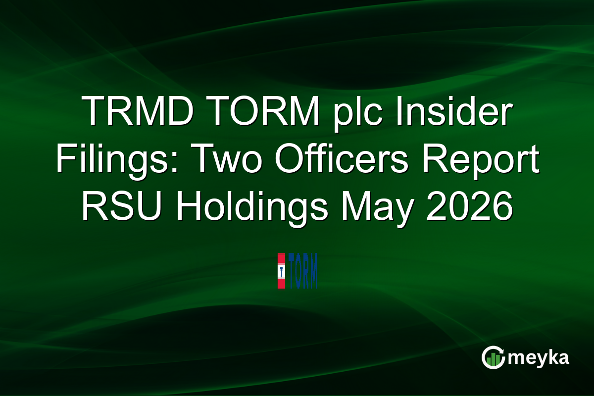 TRMD TORM plc Insider Filings: Two Officers Report RSU Holdings May 2026