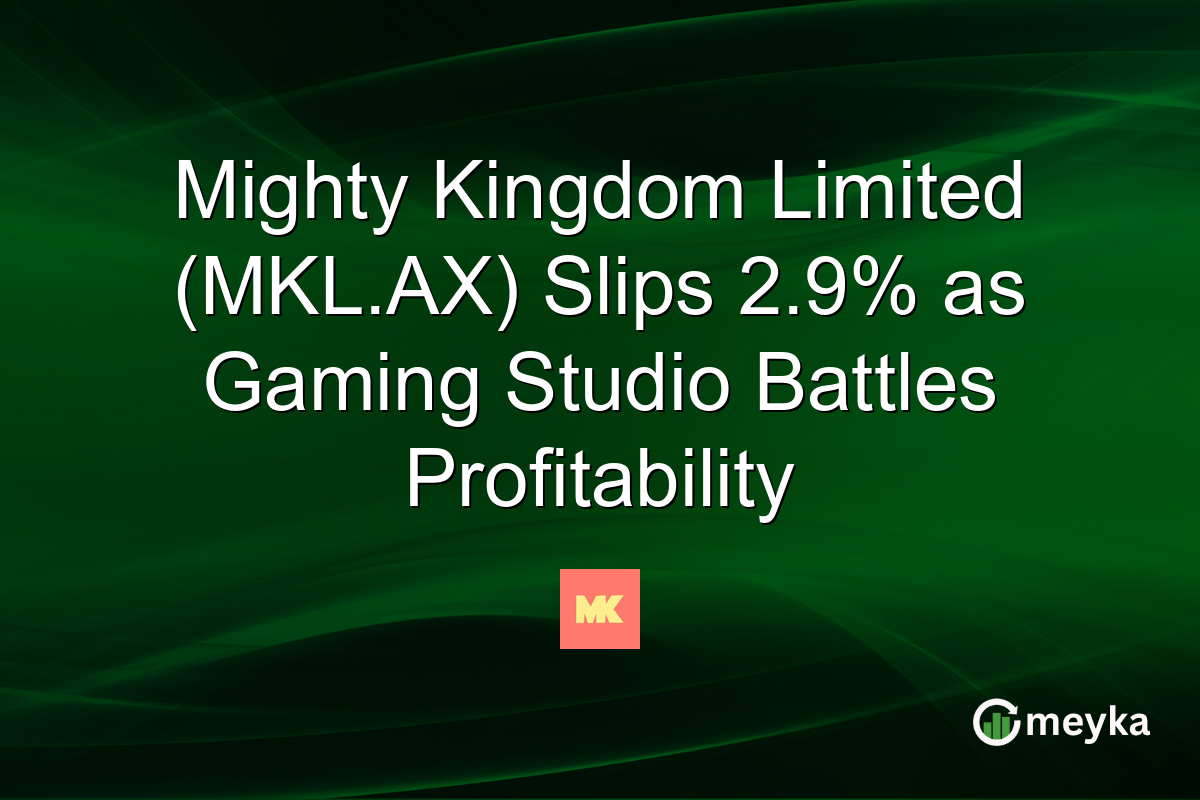 Mighty Kingdom Limited (MKL.AX) Slips 2.9% as Gaming Studio Battles Profitability