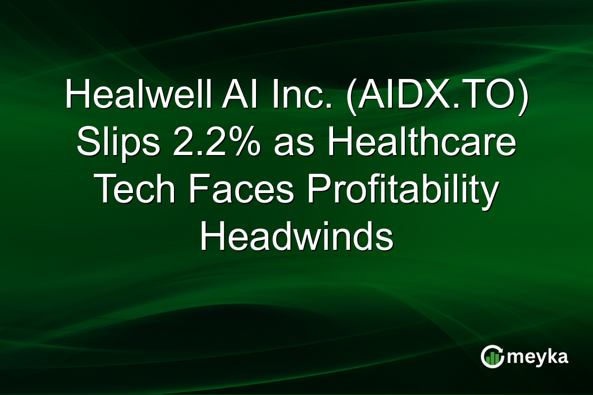 Healwell AI Inc. (AIDX.TO) Slips 2.2% as Healthcare Tech Faces Profitability Headwinds