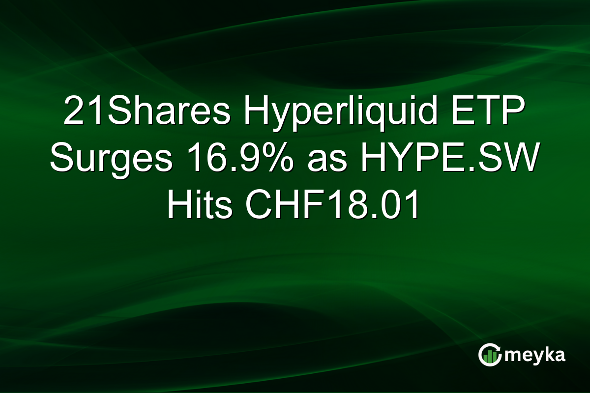 21Shares Hyperliquid ETP Surges 16.9% as HYPE.SW Hits CHF18.01