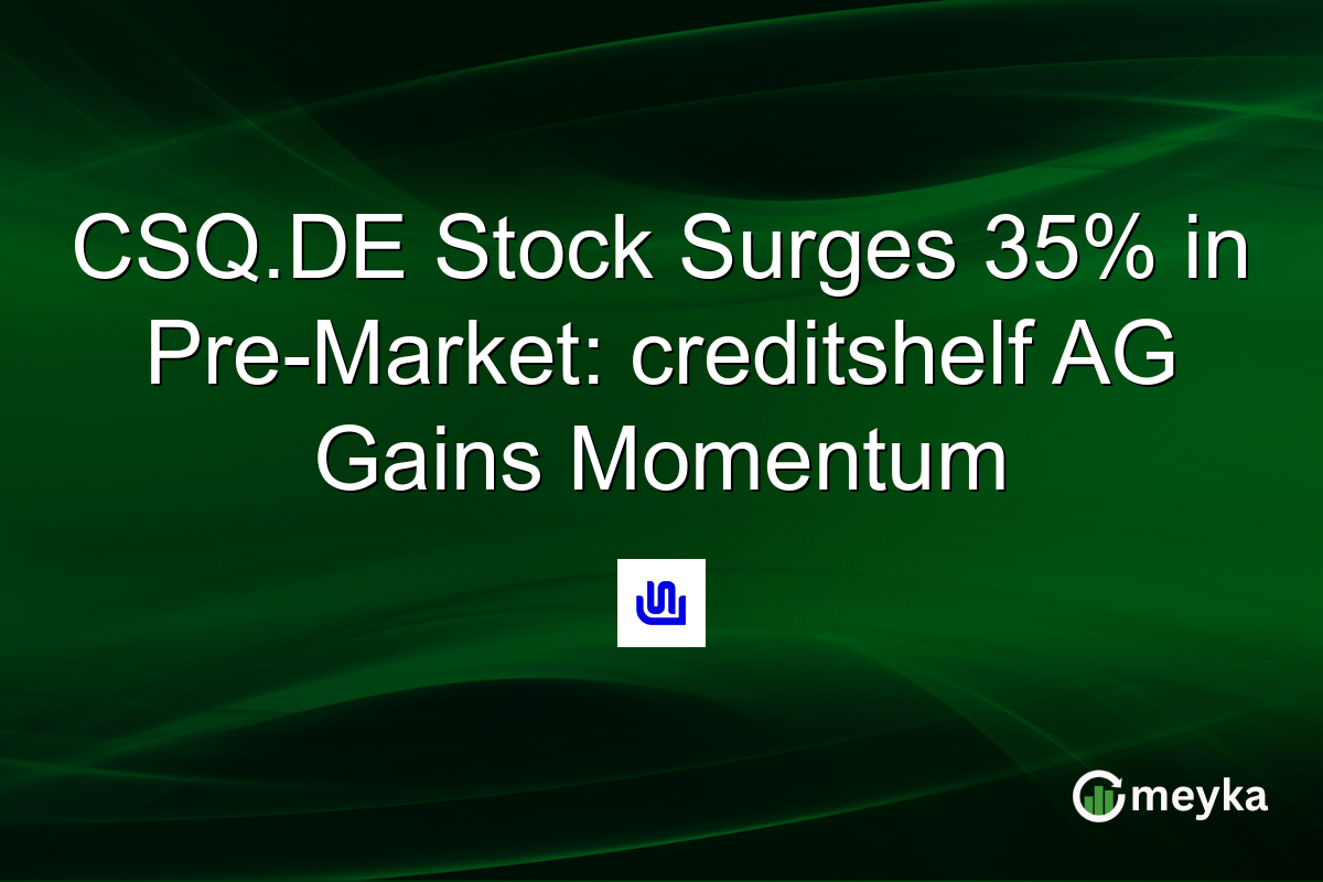 CSQ.DE Stock Surges 35% in Pre-Market: creditshelf AG Gains Momentum