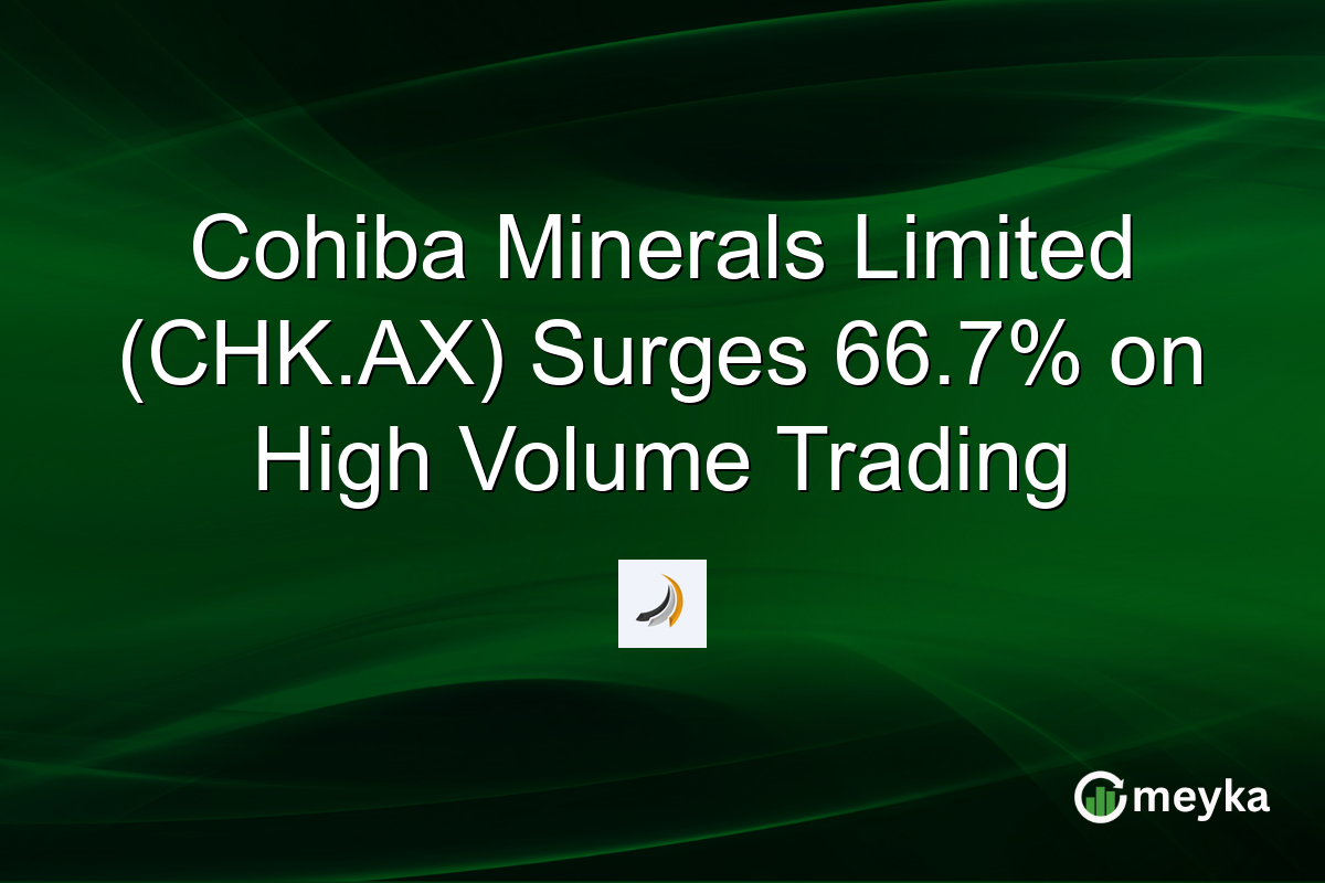 Cohiba Minerals Limited (CHK.AX) Surges 66.7% on High Volume Trading