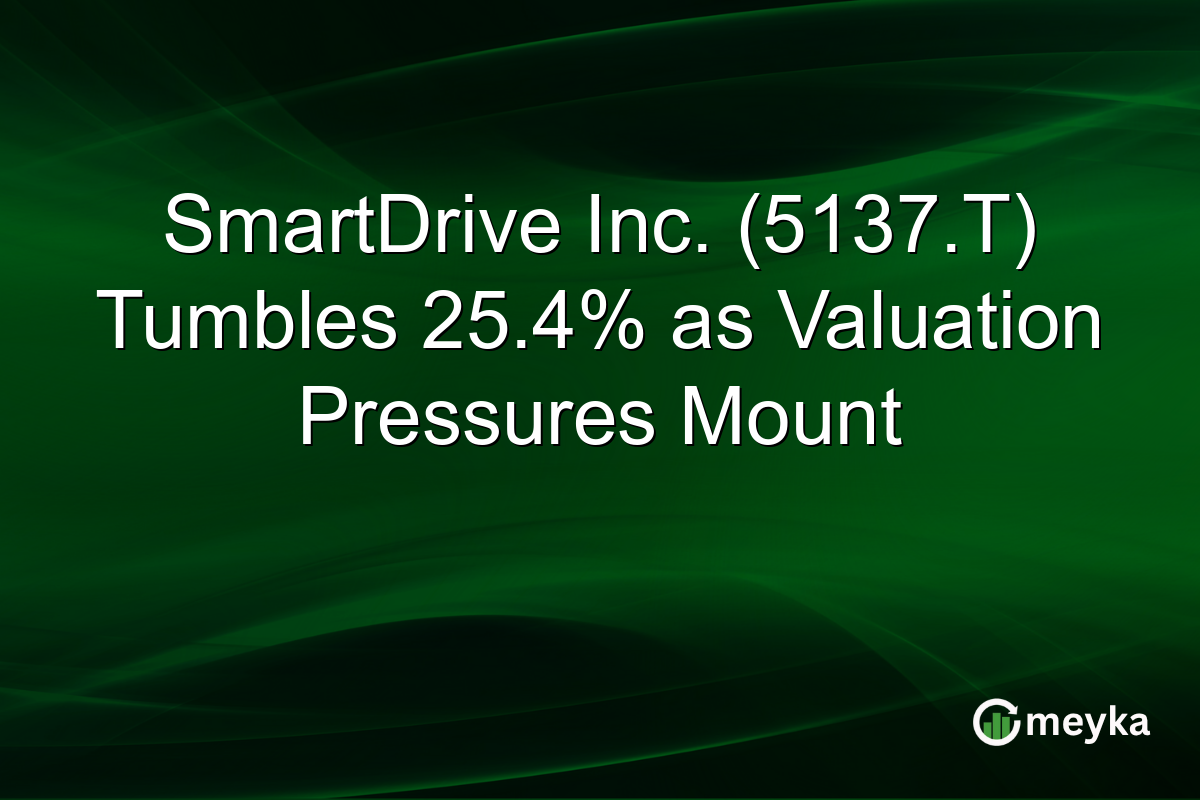 SmartDrive Inc. (5137.T) Tumbles 25.4% as Valuation Pressures Mount
