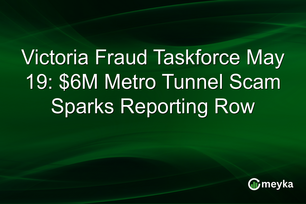 Victoria Fraud Taskforce May 19: $6M Metro Tunnel Scam Sparks Reporting Row