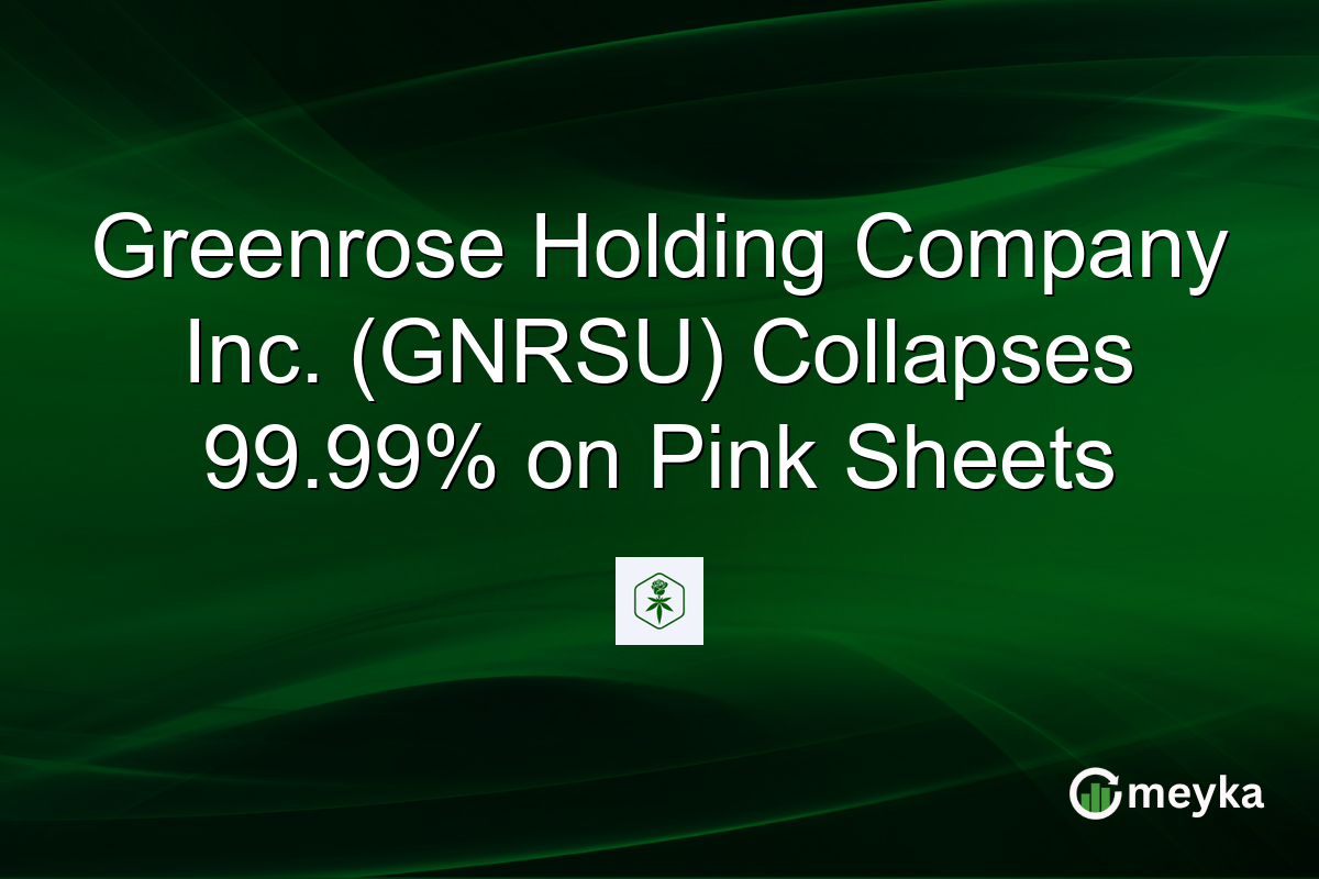Greenrose Holding Company Inc. (GNRSU) Collapses 99.99% on Pink Sheets