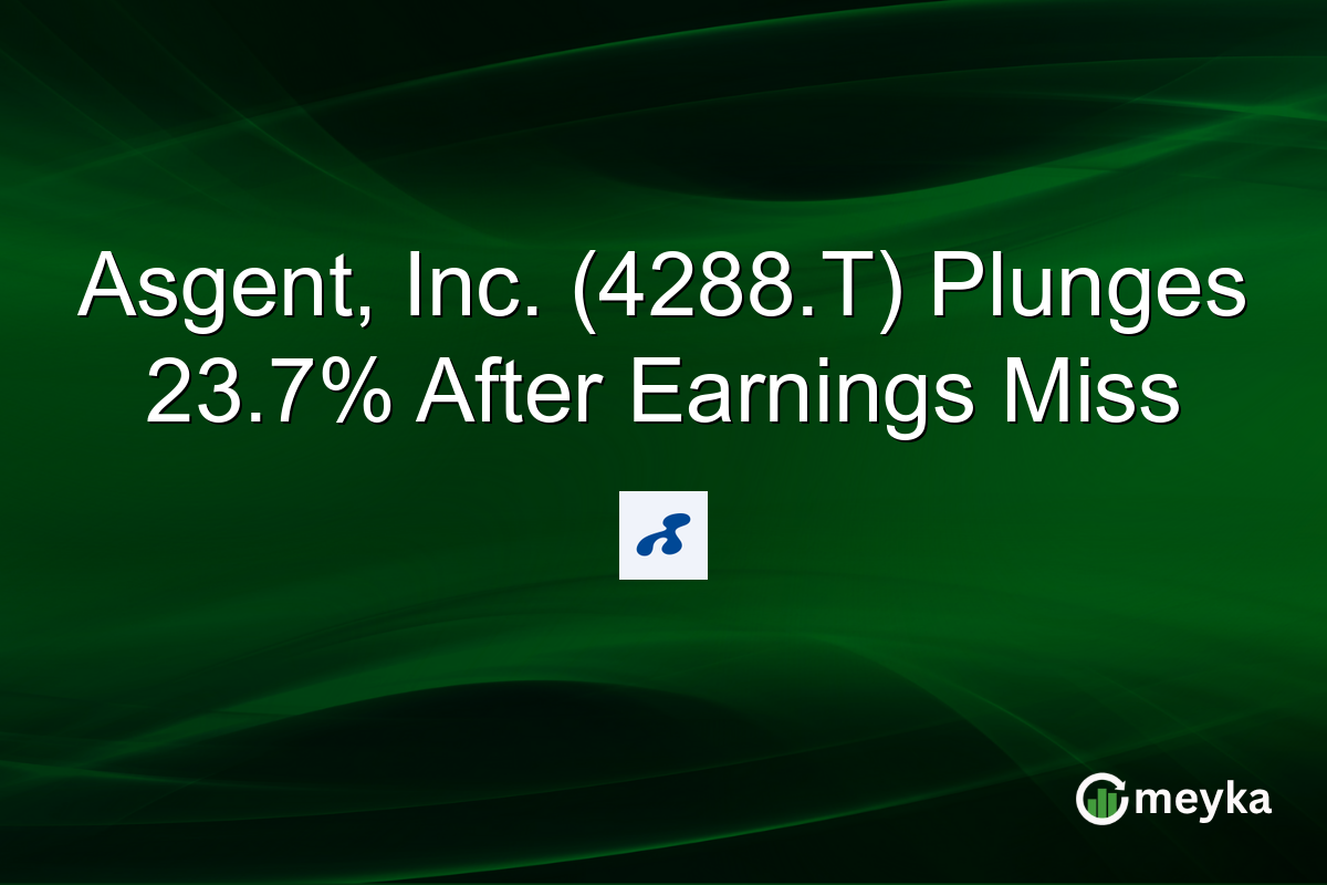 Asgent, Inc. (4288.T) Plunges 23.7% After Earnings Miss