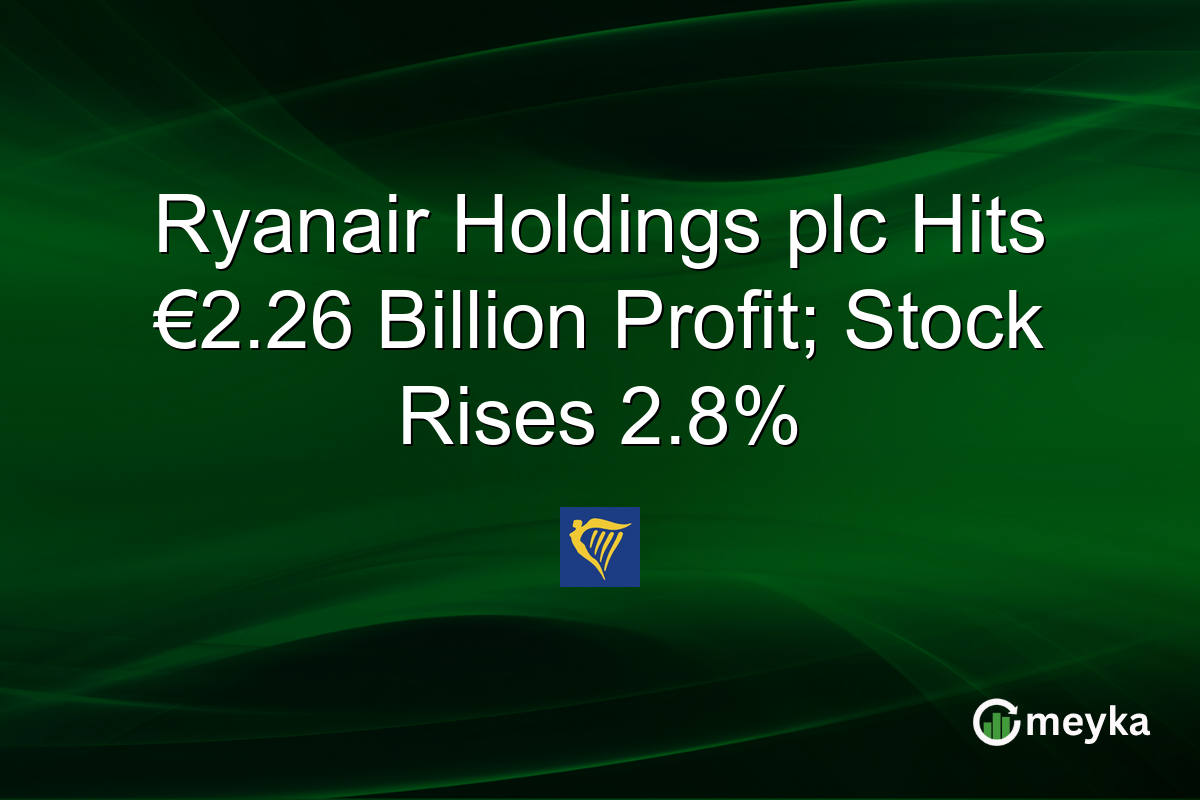 Ryanair Holdings plc Hits €2.26 Billion Profit; Stock Rises 2.8%