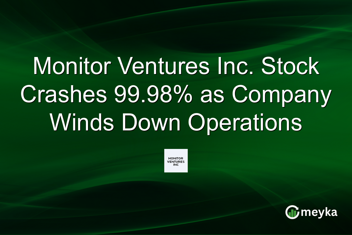 Monitor Ventures Inc. Stock Crashes 99.98% as Company Winds Down Operations