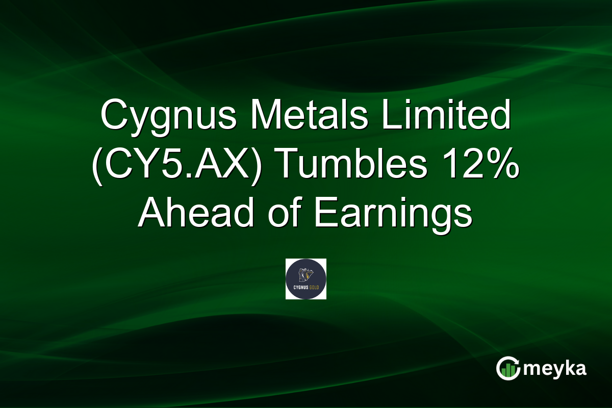 Cygnus Metals Limited (CY5.AX) Tumbles 12% Ahead of Earnings