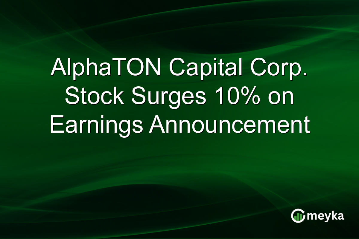 AlphaTON Capital Corp. Stock Surges 10% on Earnings Announcement