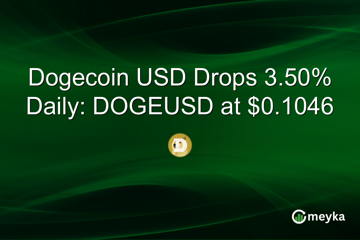 Dogecoin USD Drops 3.50% Daily: DOGEUSD at $0.1046