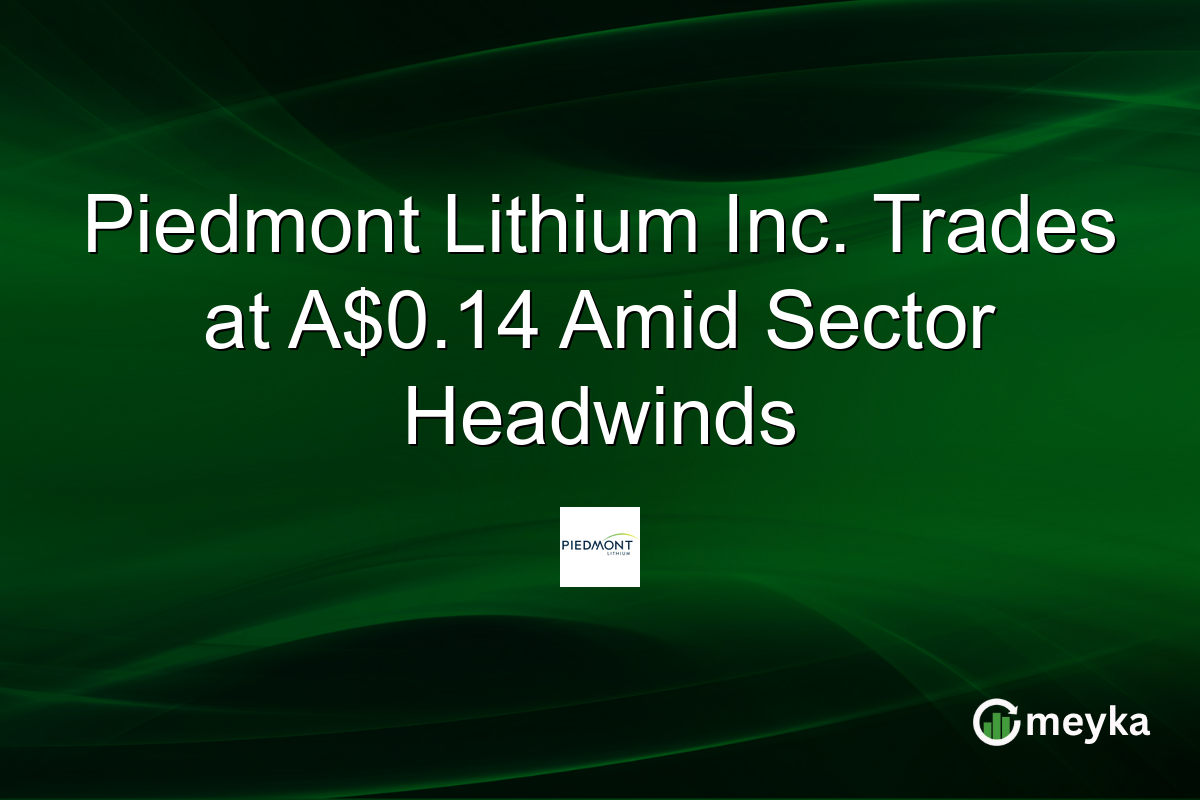 Piedmont Lithium Inc. Trades at A$0.14 Amid Sector Headwinds