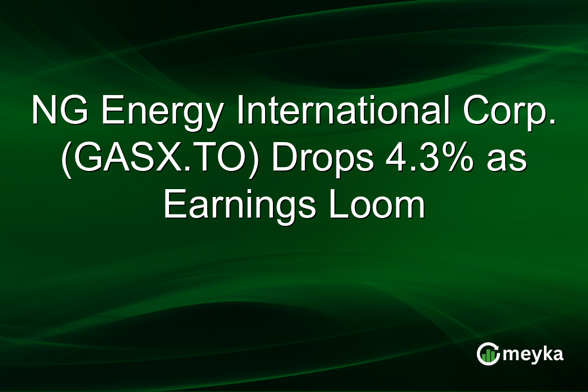 NG Energy International Corp. (GASX.TO) Drops 4.3% as Earnings Loom