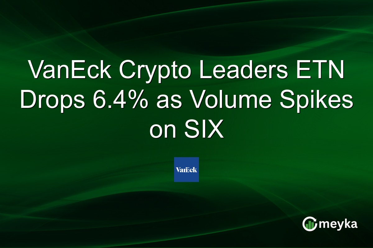 VanEck Crypto Leaders ETN Drops 6.4% as Volume Spikes on SIX