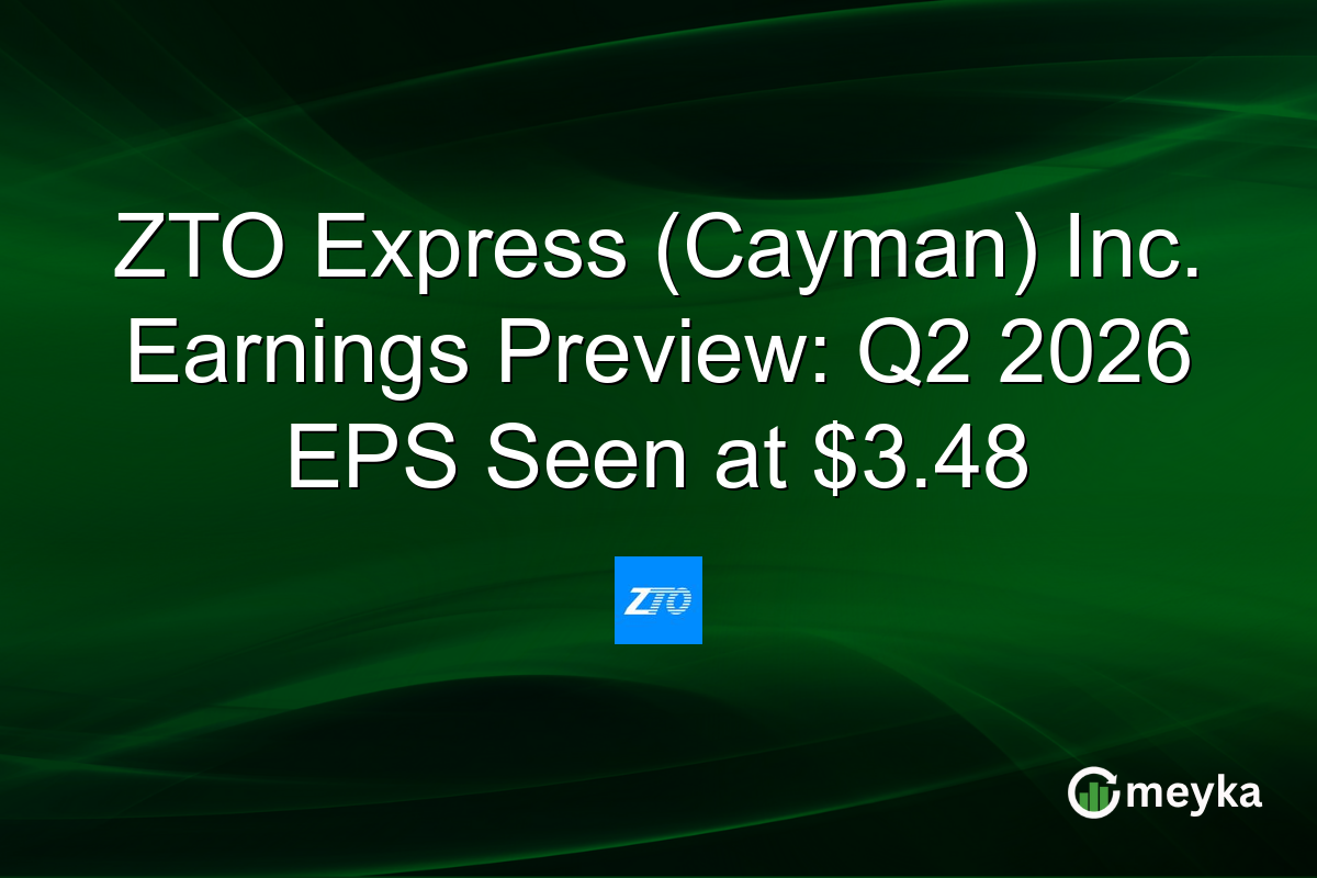 ZTO Express (Cayman) Inc. Earnings Preview: Q2 2026 EPS Seen at $3.48