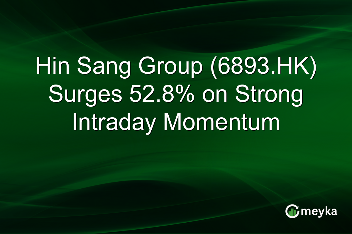 Hin Sang Group (6893.HK) Surges 52.8% on Strong Intraday Momentum