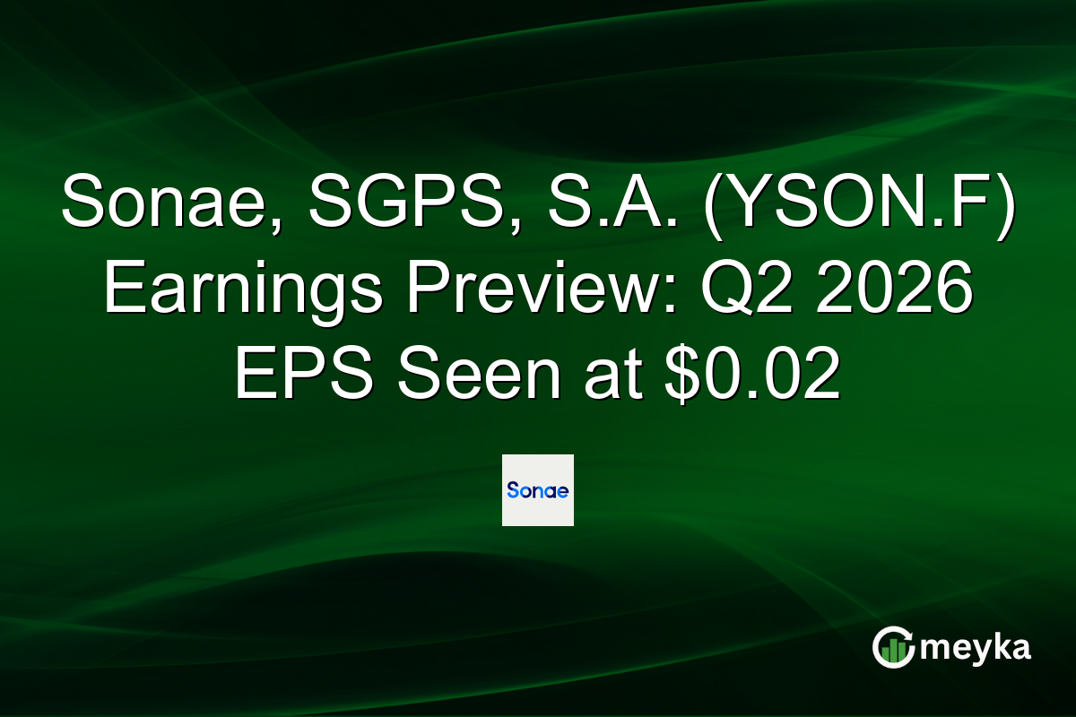 Sonae, SGPS, S.A. (YSON.F) Earnings Preview: Q2 2026 EPS Seen at $0.02